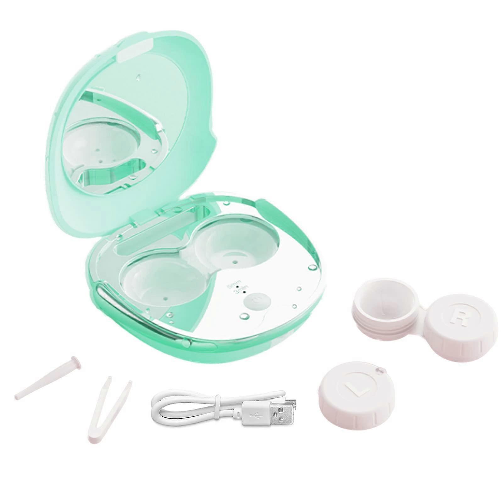 Green Automatic Contact Lens Cleaner with Easy Item Identification and ColorCoded Organization