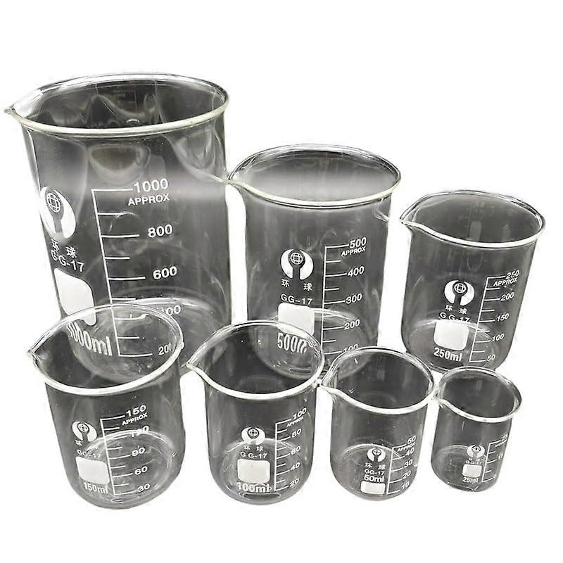 Lab Glass Beaker Set Borosilicate Heat Resistant Precision Scale for Laboratory Use