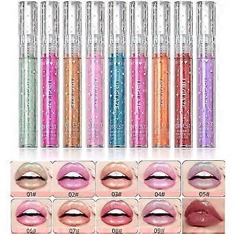 Glitter Liquid Lipstick Set, 9 Colours Glitter Diamond Shiny Lip Gloss Set Long-lasting Waterproof Shimmer Lipstick