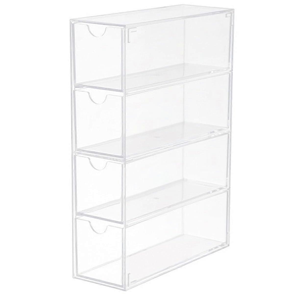 Acrylic Glasses Organizer 4Layer Clear Stackable Eyewear Storage Box Durable SpaceSaving Design