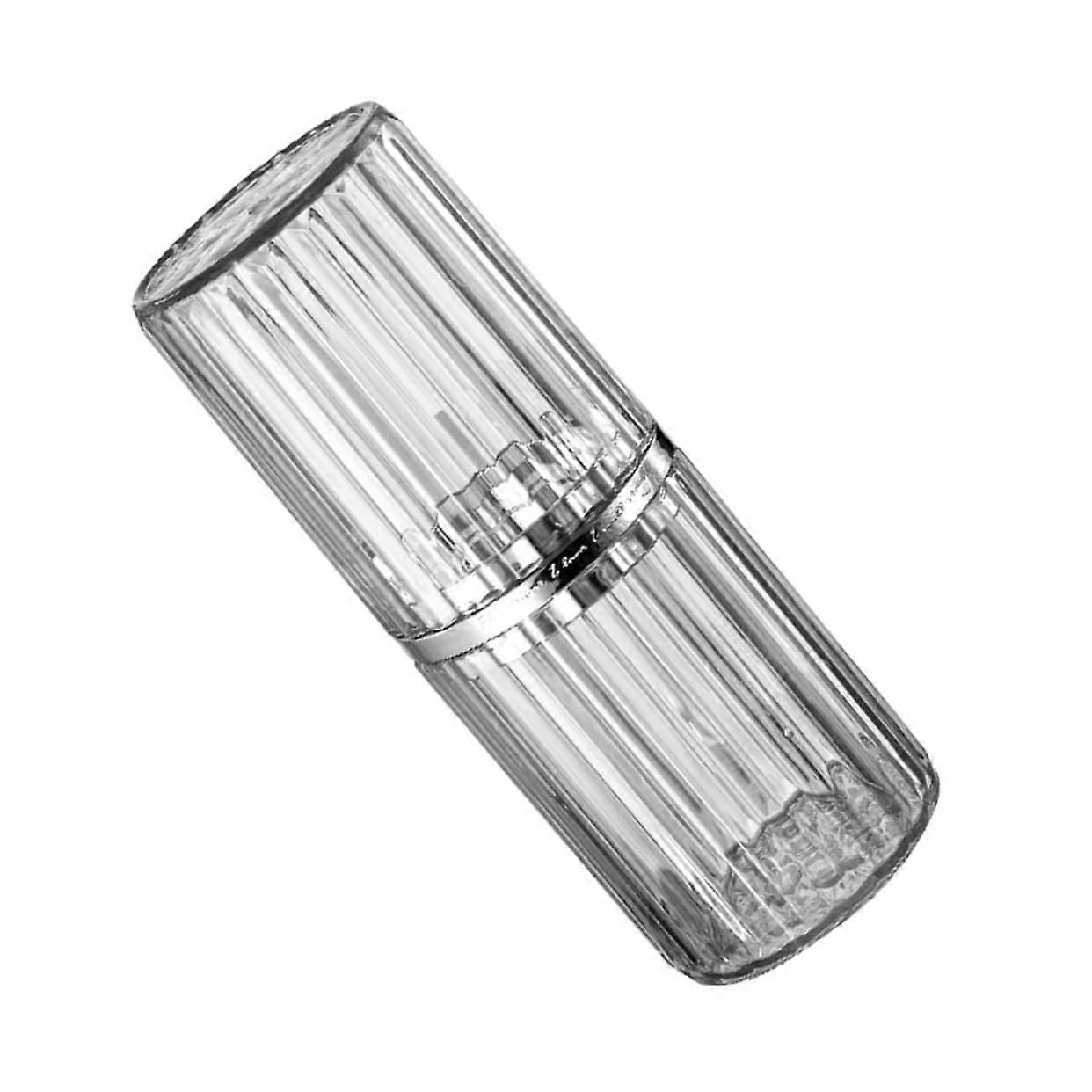 Travel Toothbrush Holder with Transparent Stripe Design, SpaceSaving Toothpaste Case for Camping