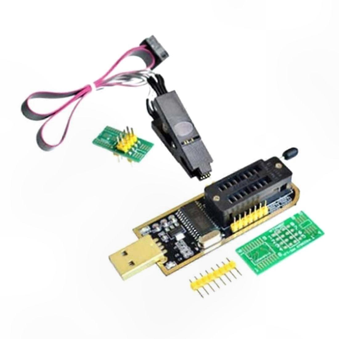 USB Programmer Module for EEPROM Flash BIOS 24 25 Series with SOIC8 SOP8 Test Clip for 93CXX Memory Chips