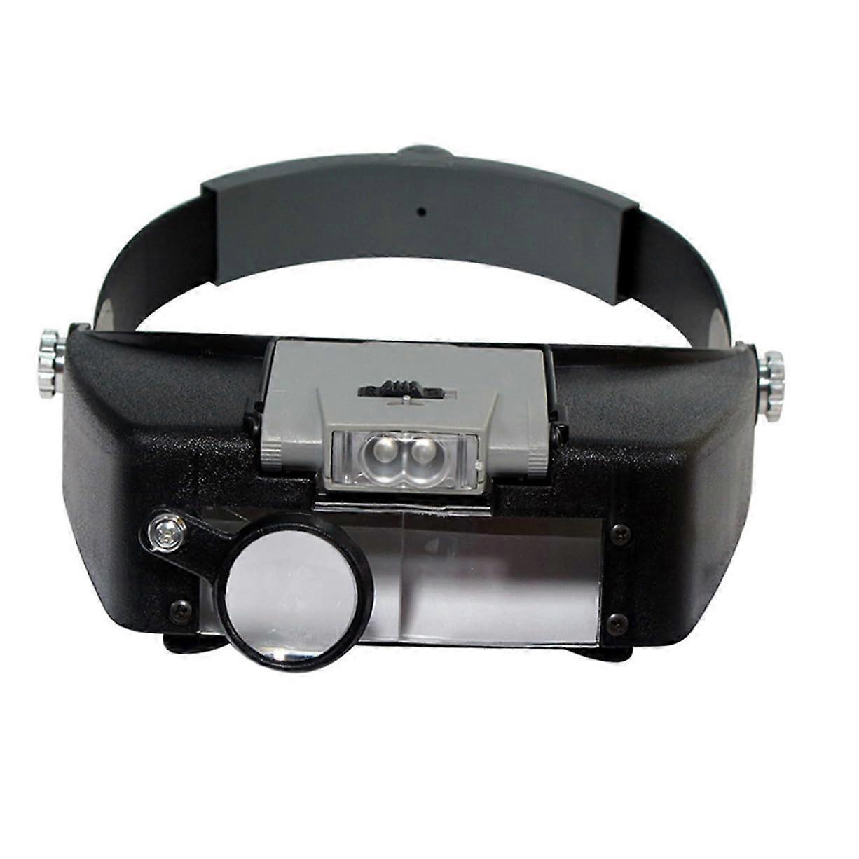 Head Mounted Magnifier with LED Light, Adjustable Clear Lens for Glass  and Electronics Maintenance