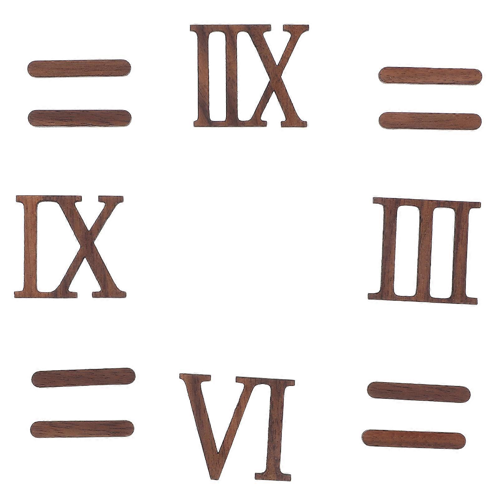Roman Numeral Clock Wood Numbers for DIY 12Pcs Wall Clock Decorative Kit