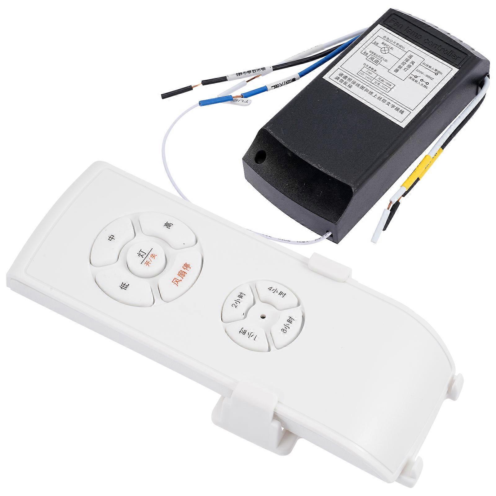 Universal Ceiling Fan Remote for Fan Lamp Control 4Sets White ABS