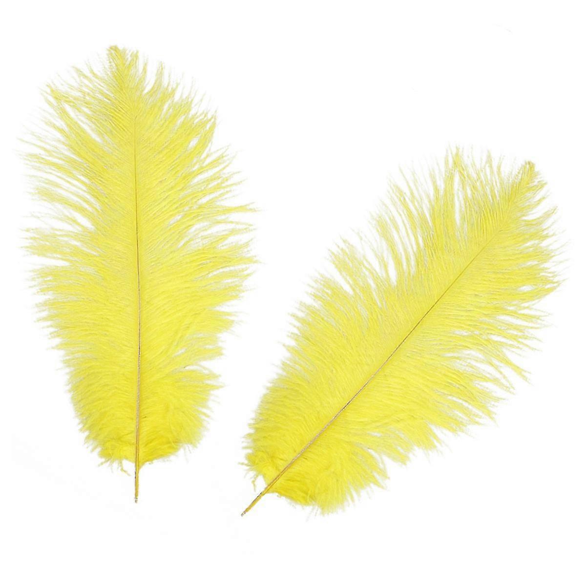 Ostrich Artificial Decoration for Costumes 5Pcs Yellow