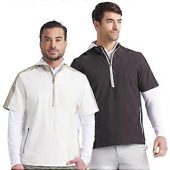 Jaqueta de golfe masculina Puma Golf Ripguard SS Pullover com zíper 1/2, resistente ao vento e repelente ao vento.