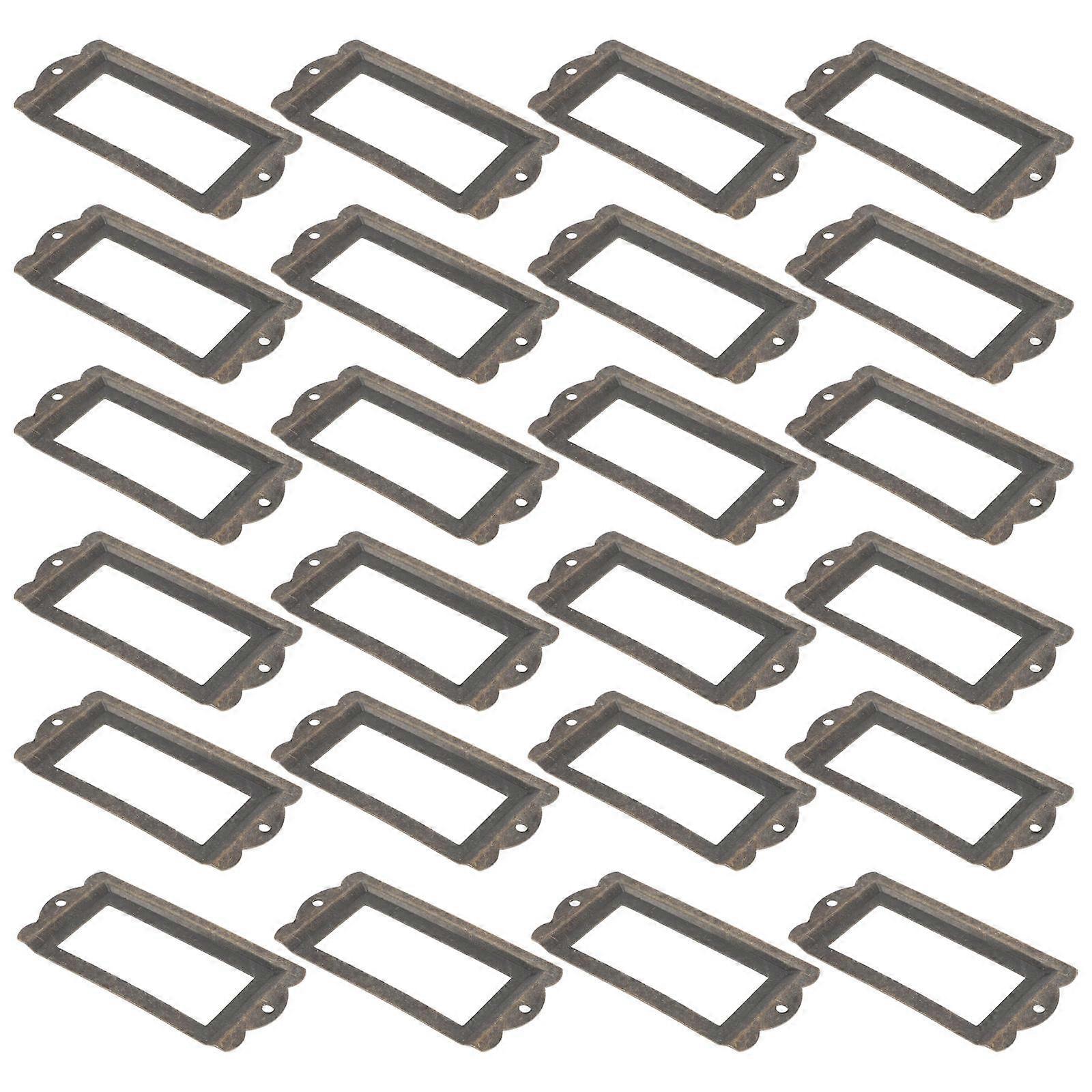 Antique Label Holder Frames for Storage Use 72Pcs Metal Drawer Label Frames
