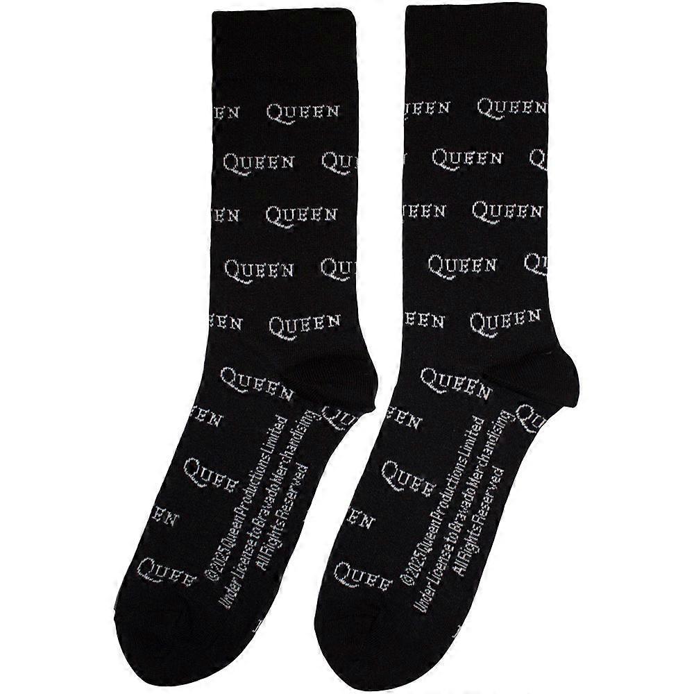 Queen Band Logo Repeat Mono Ankle Socks