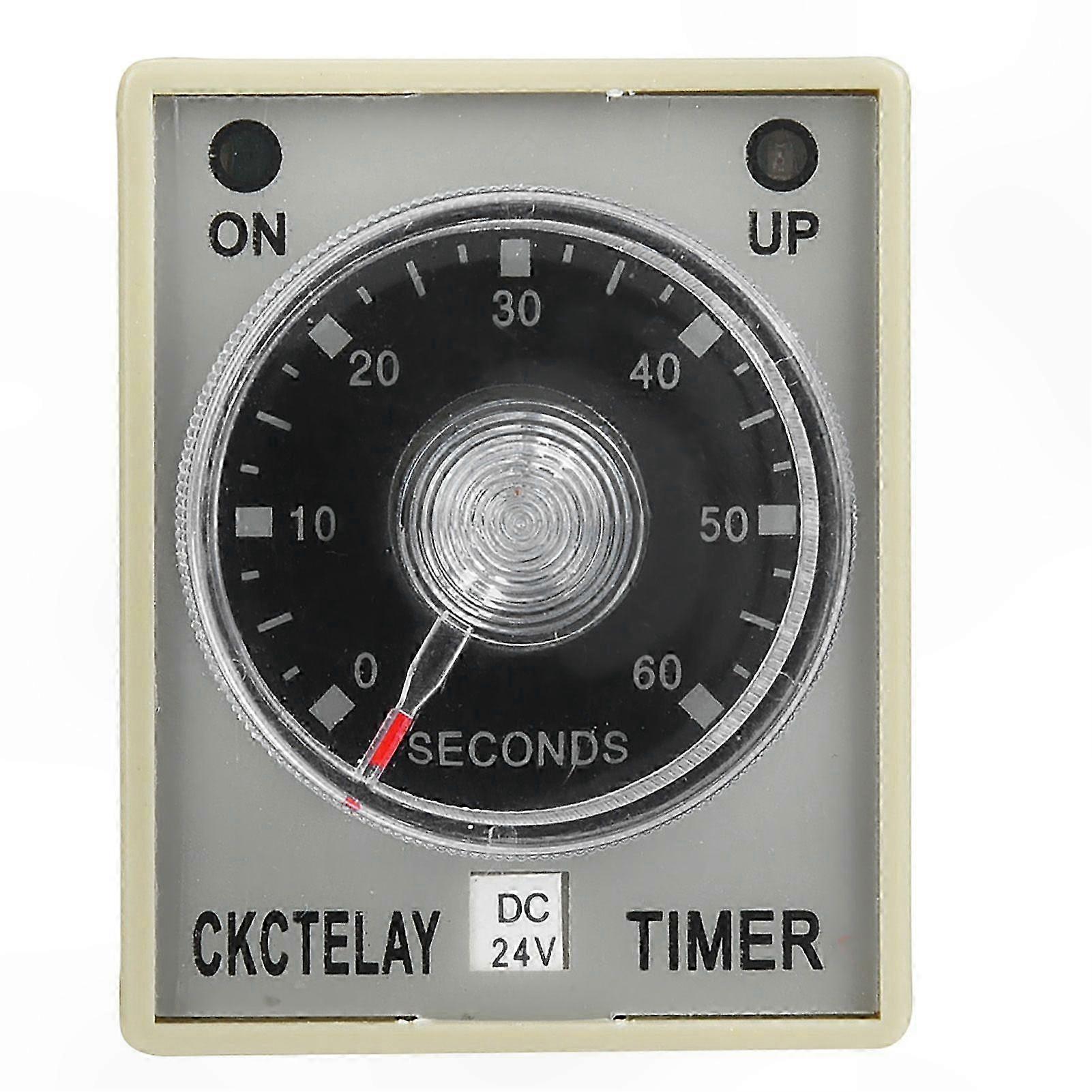 8-Pin Time Relay with 60S Delay Range, DIN Rail Mountable (DC24V)