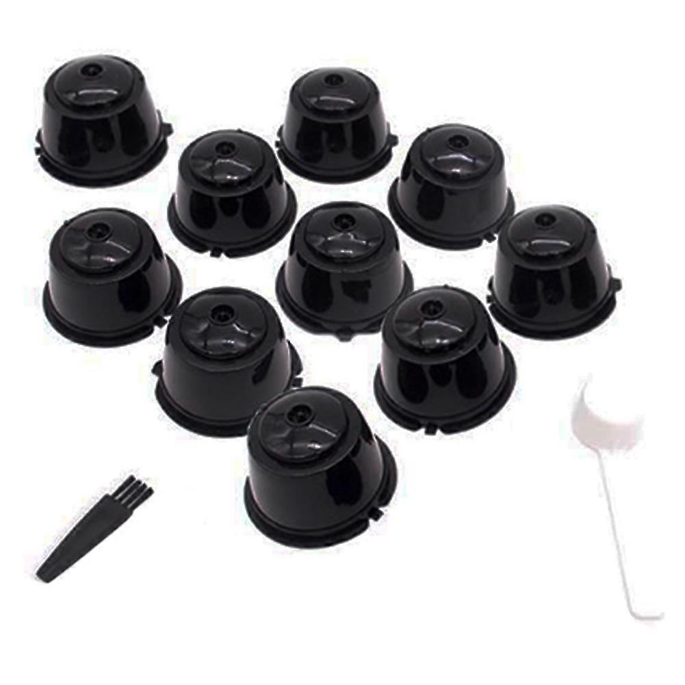 10Pcs/Set Reusable Coffee Capsule Plastic Refillable Compatible for -Gusto Coffee Filter Baskets Ca