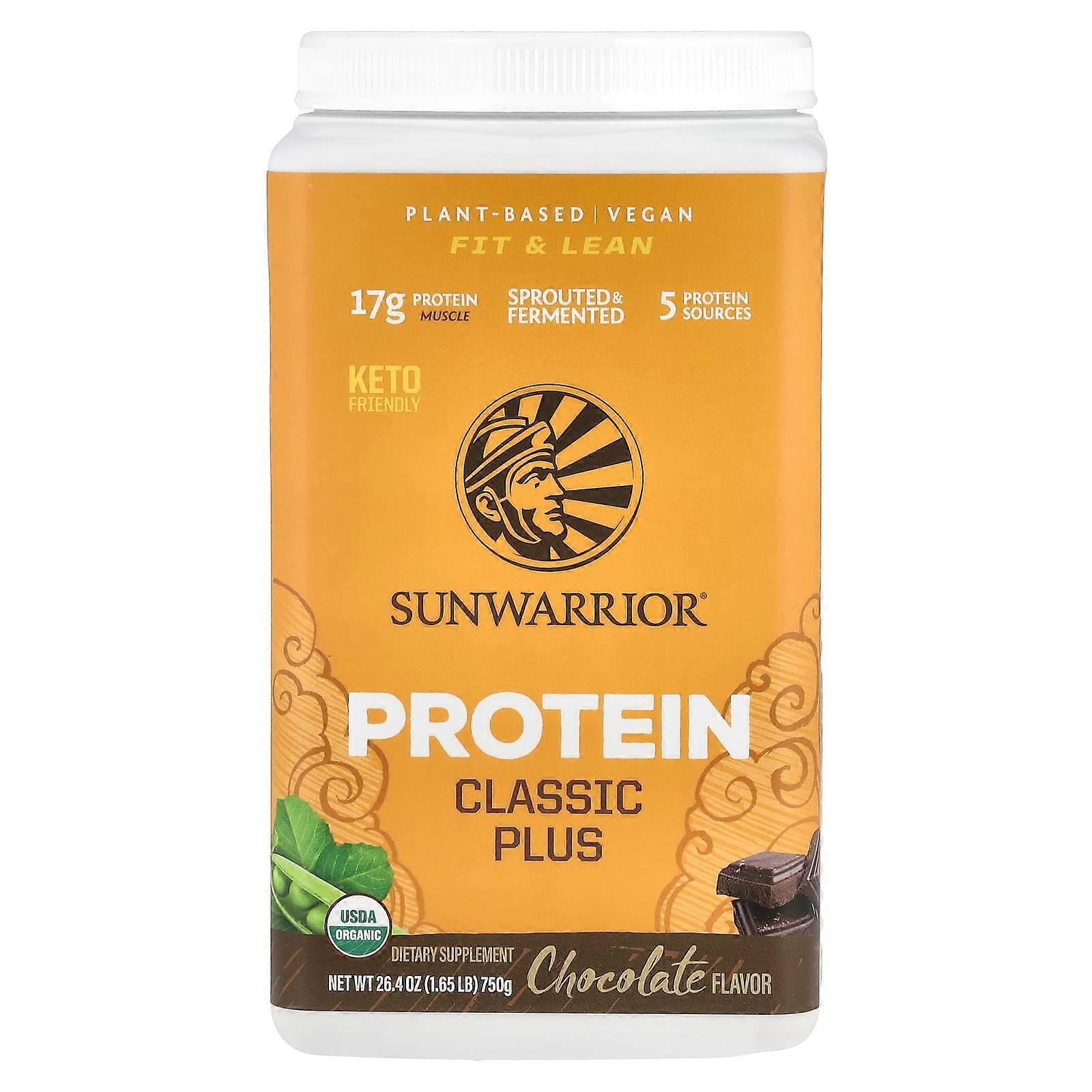 Sunwarrior, Protein Classic Plus, Chocolate, 1.65 lb (750 g)