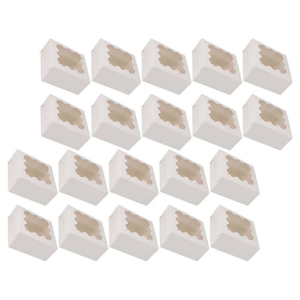 Egg Cake Packaging Boxes for Wrapping 20Pcs Small Pastry Boxes with Window Display