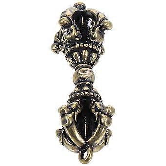 Vintage Brass Keychain Pendant, Spiritual Protection & Luck Symbol, Metal Craft