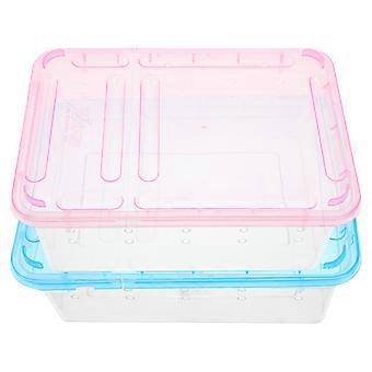 2pcs Ver à soie Boîtes d’alimentation pour bébés Tortue Gecko Reptile Boîtes d’élevage