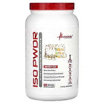 Metabolic Nutrition, ISOpwdr, Wei-eiwitisolaat, Verjaardagstaart, 1,52 lbs (690 g)