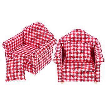 2 sæt dukkehus sofa miniature møbler mini sofa modeller dukkehus sofa sofa