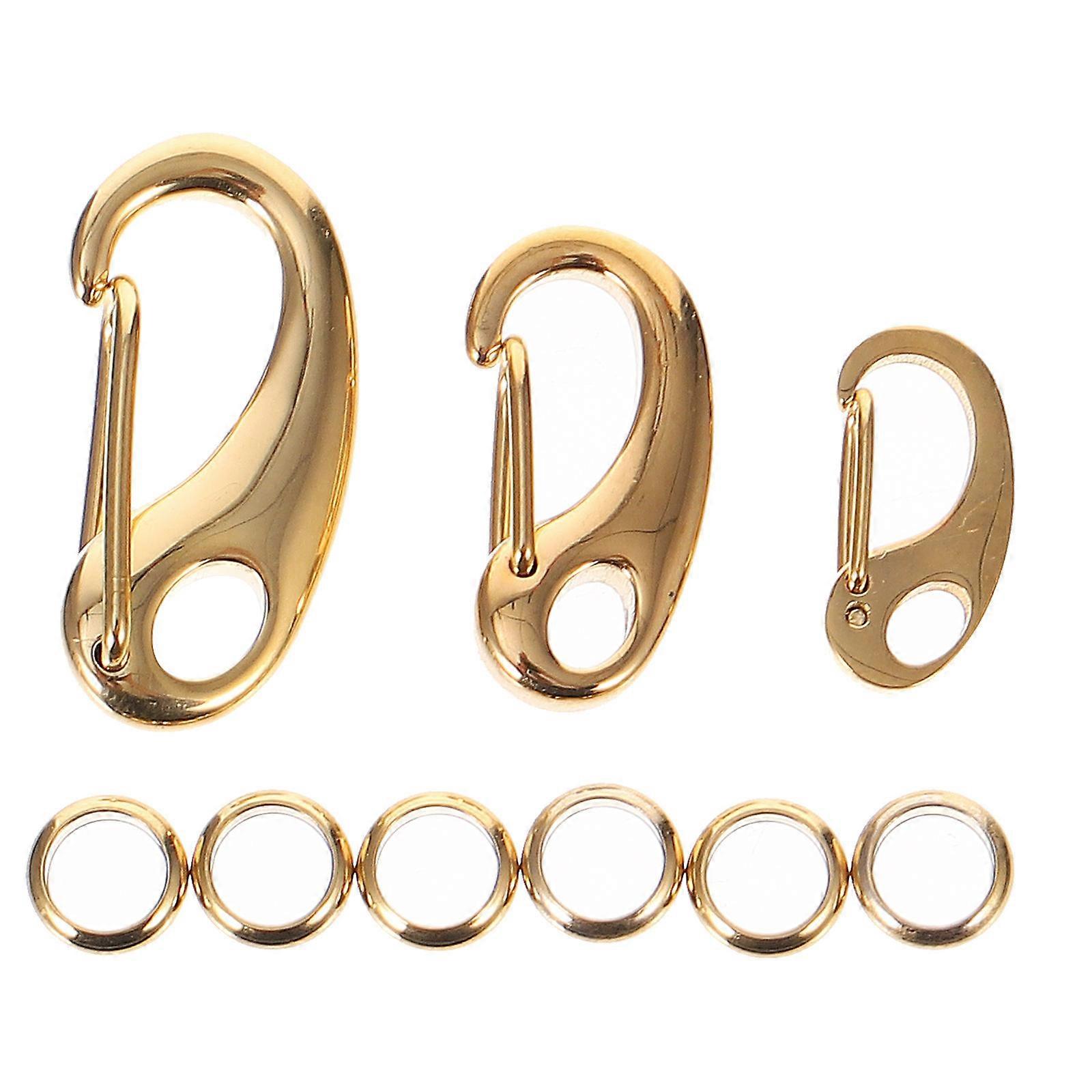 3Pcs rustfritt stål Pet Tag Quick Clip Split Load Hooks med 6Pcs Rings