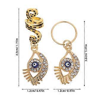 6 pcs Dreadlock Hair Braid Rings Pendants Braid Hair Jewelry Hair Spiral Evil Eye Pendants for Women