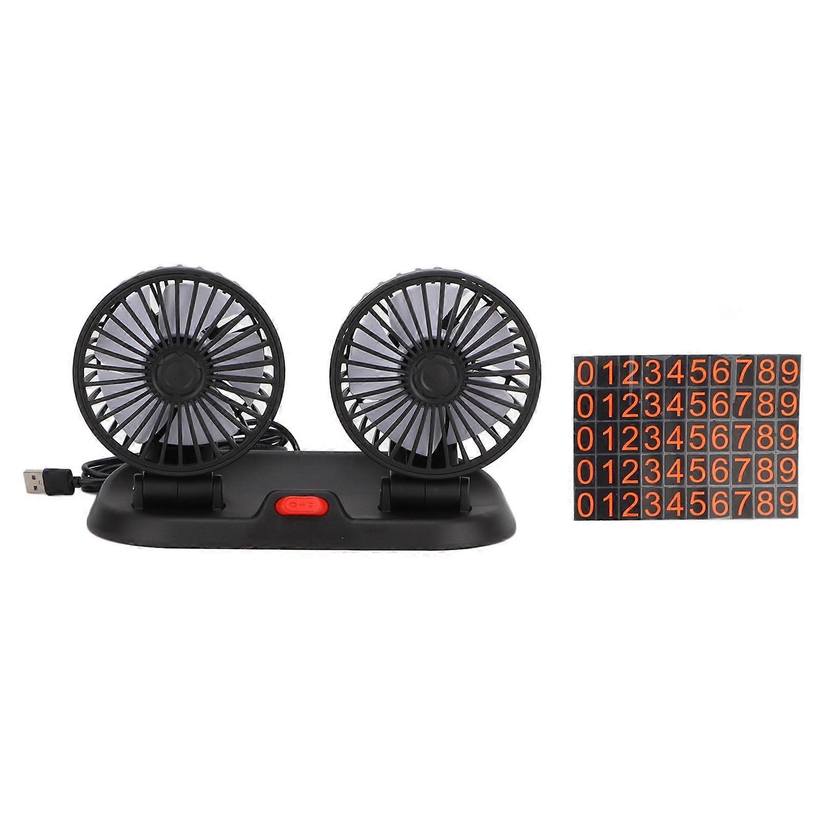 High quality  Double-head two-speed folding fan, rotatable head, cable length