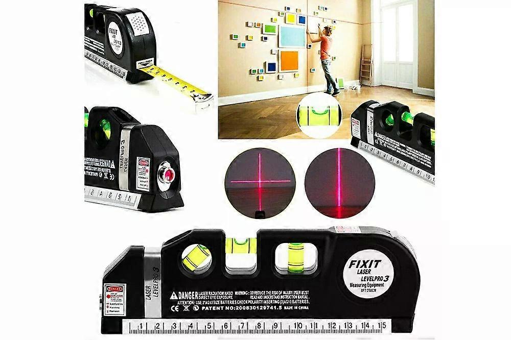 Laser level with tape measure 250cm multifunction pointer lines meter