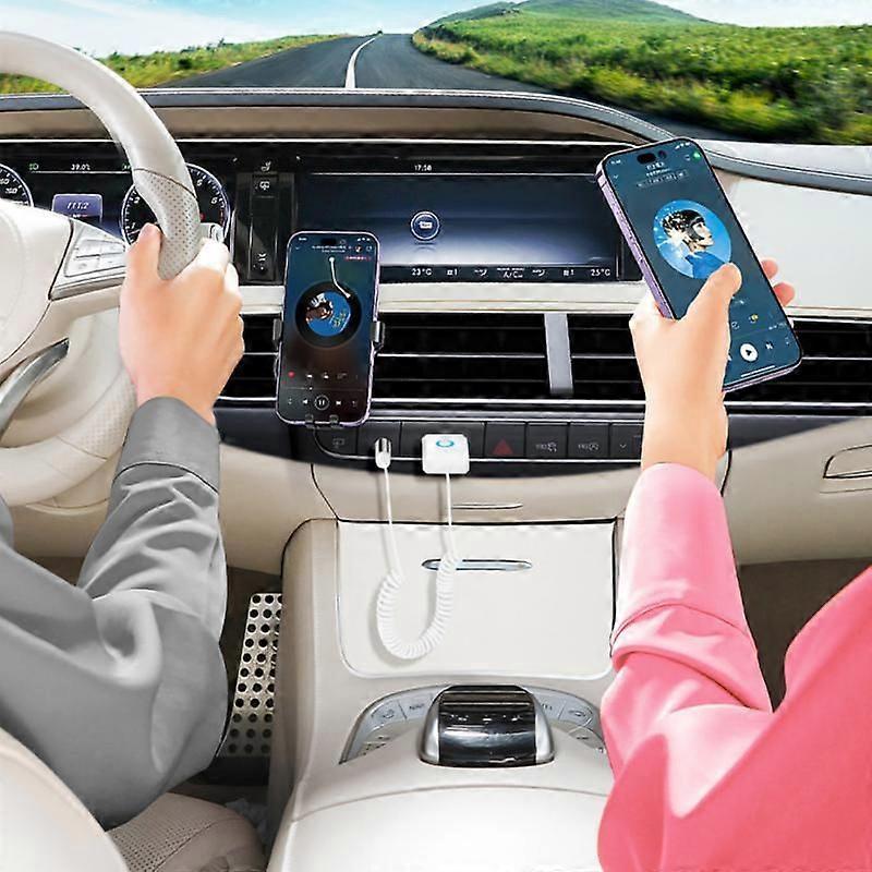 Multi Function Bluetooth Speaker Receiving Transmitter Durable Rt08 Car Bluetooth 5.0 Adapter Multinational Universal One To Two JOHX