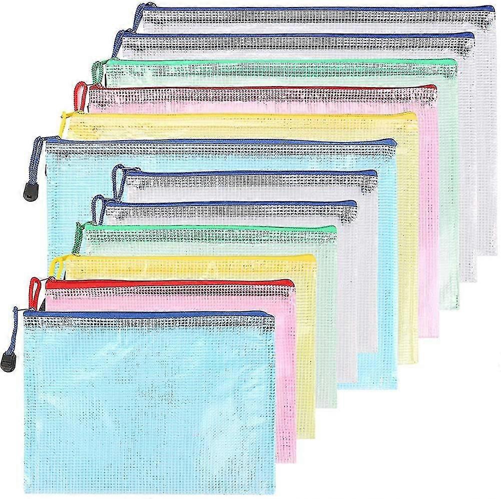 A4 A5 Zipped Document Pouch 12 Pcs Zipper Pouch Folder Package Wallet Document