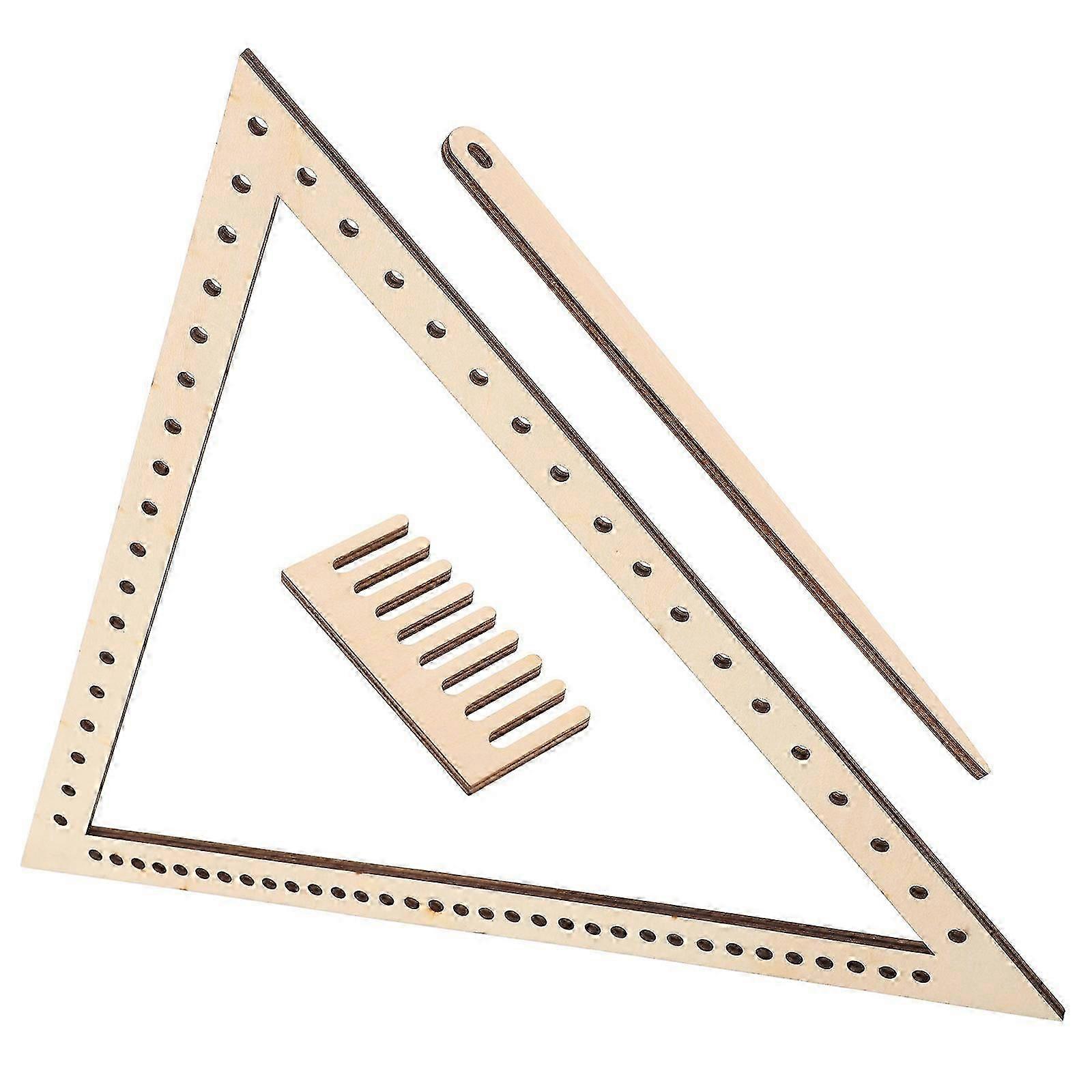 Weaving Loom Crafting Tool Set, For Beginners & Children, Triangle Shape, Beige, For Creative Activities