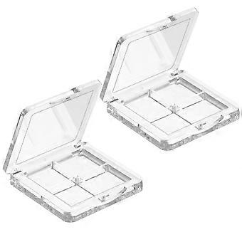Paleta de maquiagem com visibilidade clara, organizador recarregável de 4 compartimentos para batons e sombras.