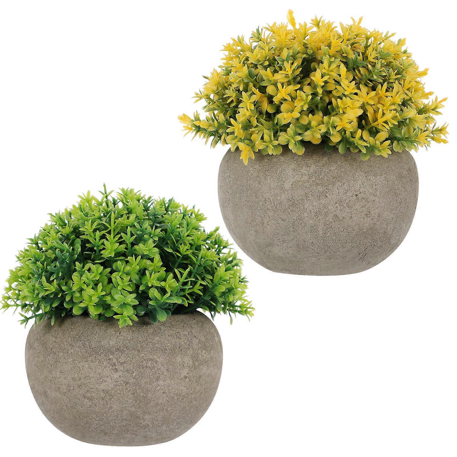 Artificial Bonsai Mini Simulation Plant for Indoor Decor 2Sets Plastic