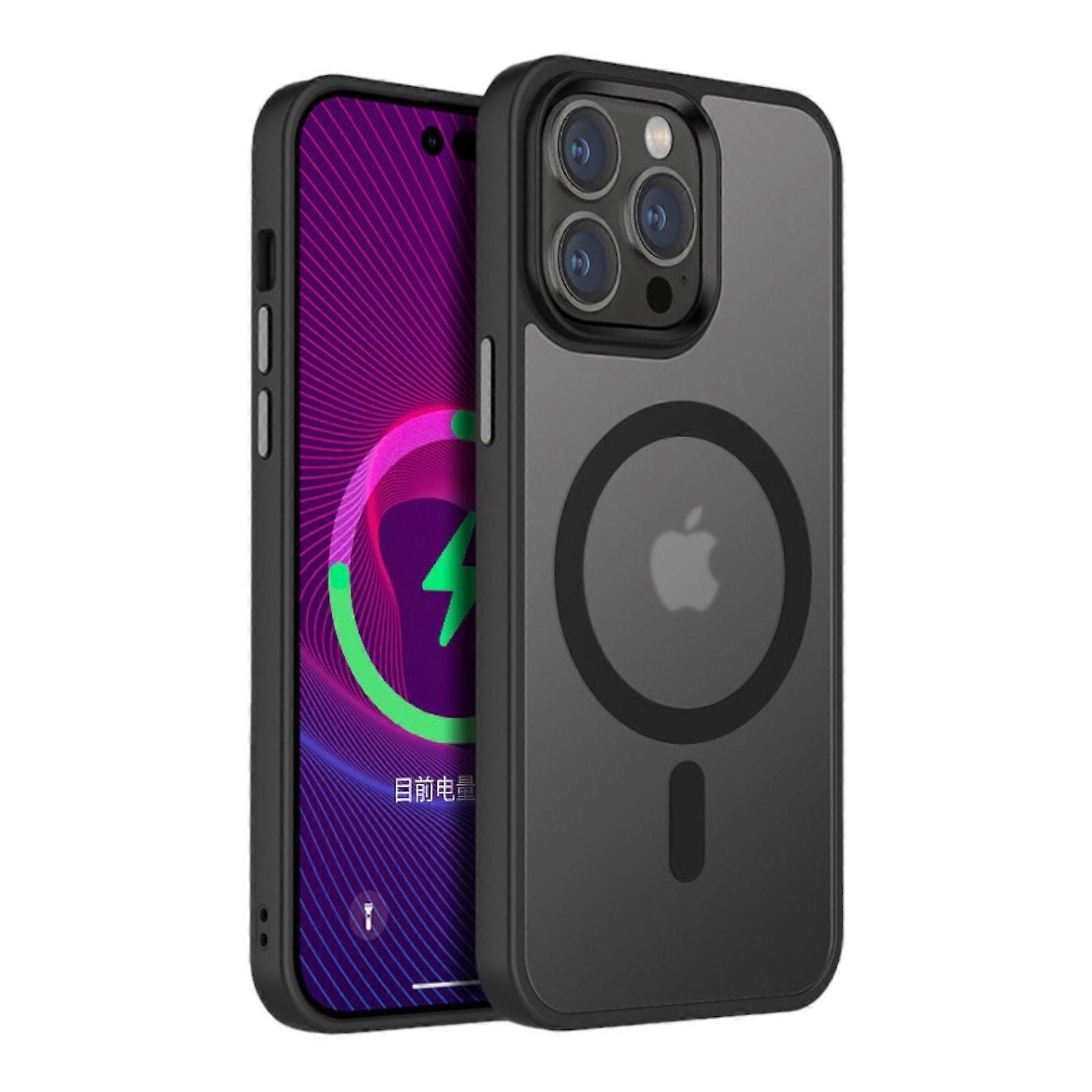 Case For iPhone 15 Plus Black Ash Deep Space Smart Charging Silicone Cover