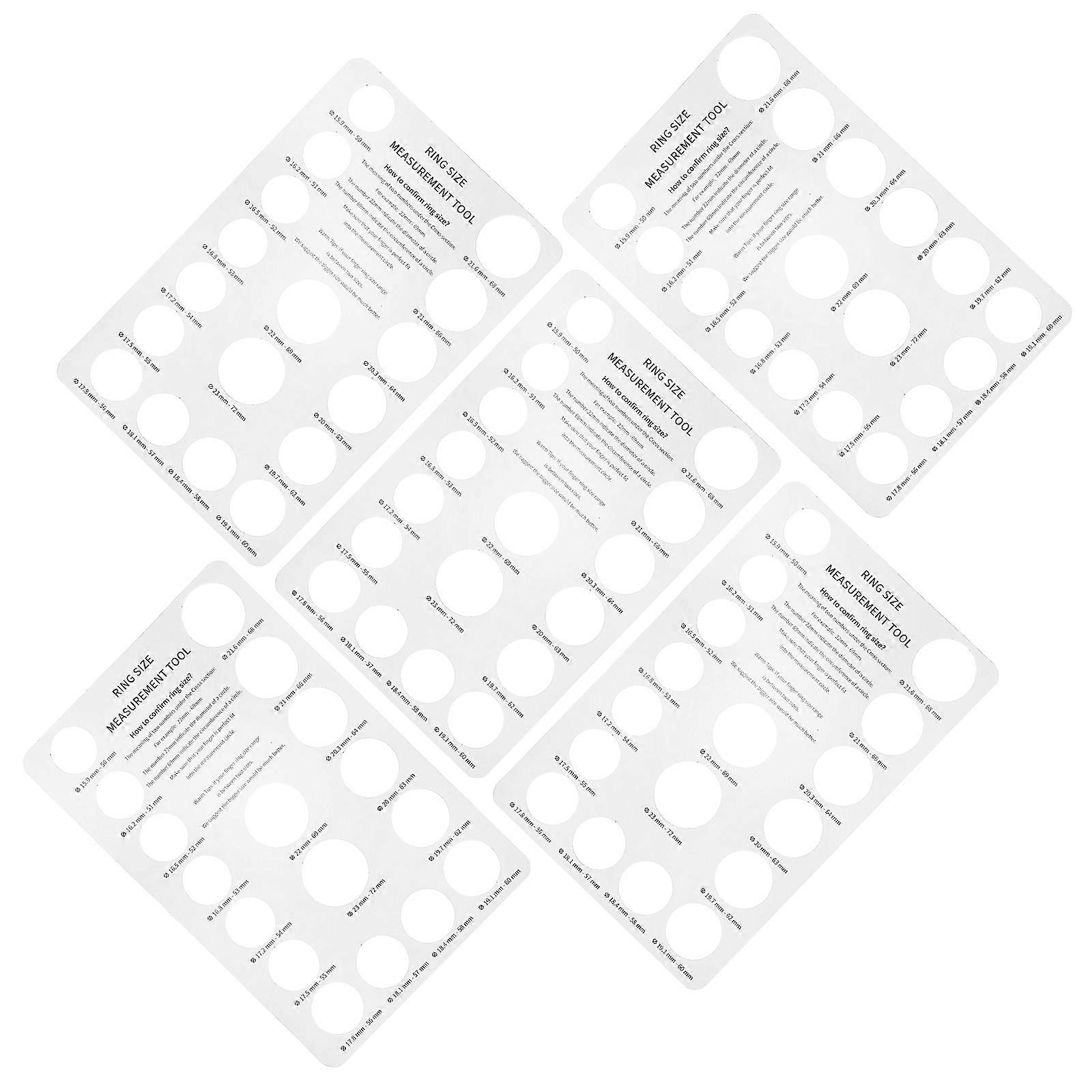 5Pcs Ring Sizers Ring Size Measurement Tools Ring Measuring Boards