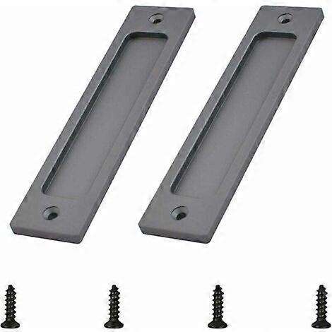 Rectangular sliding handle, matte gray, 2-pack.