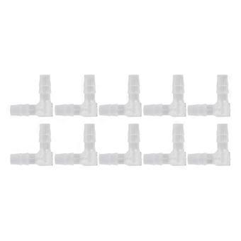 Raccord cannel coud  90 degrs en plastique, 10 pices, adaptateur en forme de L pour aquarium, 6 mm