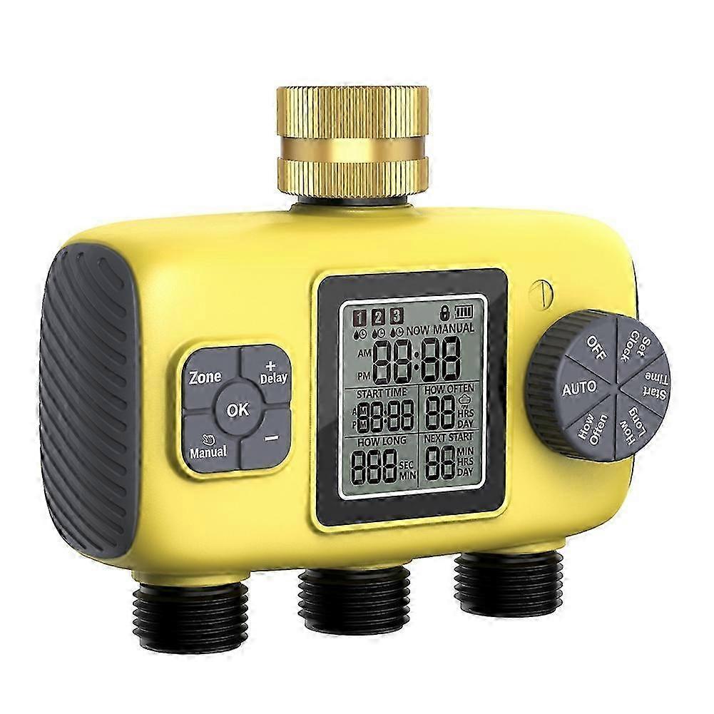 3-Outlet Automatic Water Timer Garden Irrigation Watering System -Control Sprinkler Programmer Tools