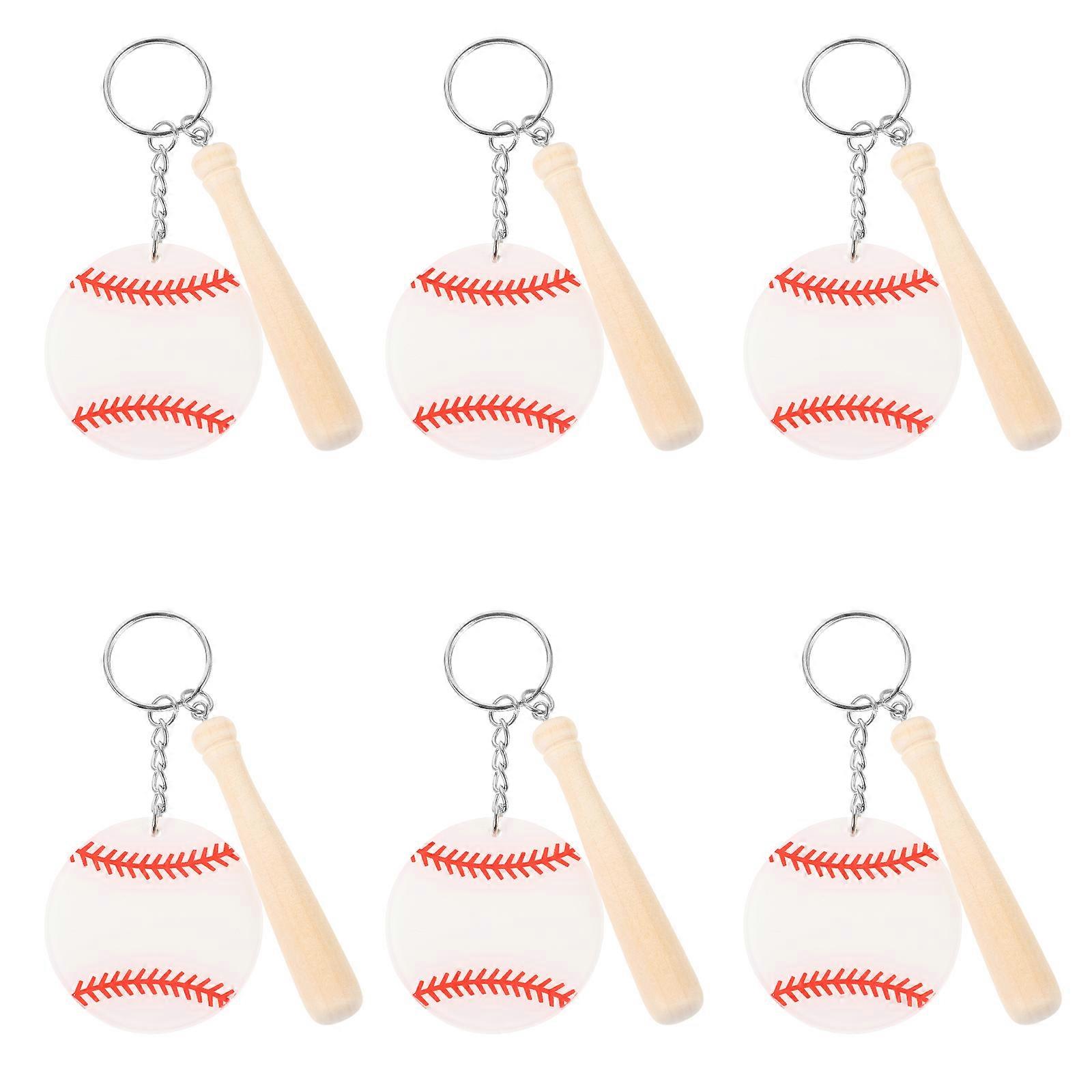 10Pcs Decorative Key Chains Exquisite Softball Keychains Hanging Baseball Keychains