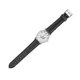Women's Analog Quartz Watch 3.5cm Round Dial with PU Leather Strap Black Adjustable Butterfly Design Casual Timepiece for Daily Wear