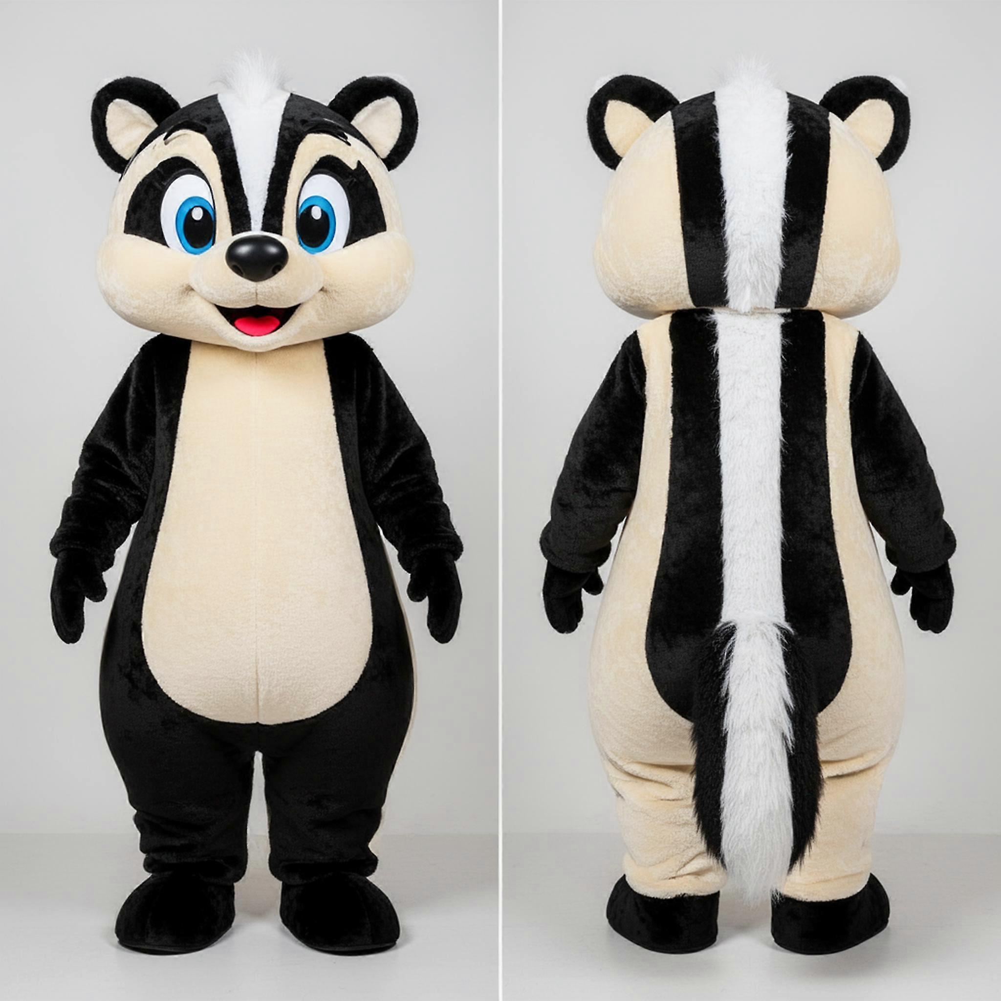 MASTICOT Black And White Striped Skunk Mascot
