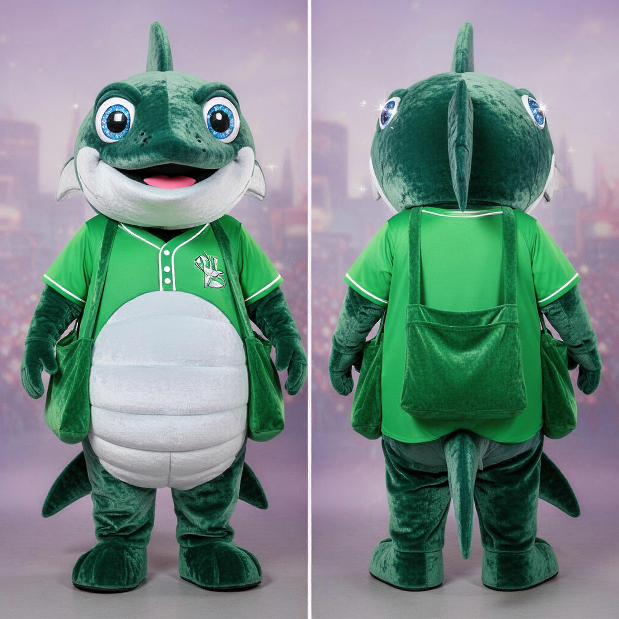 MASTICOT Emerald Green Playful Tuna Mascot
