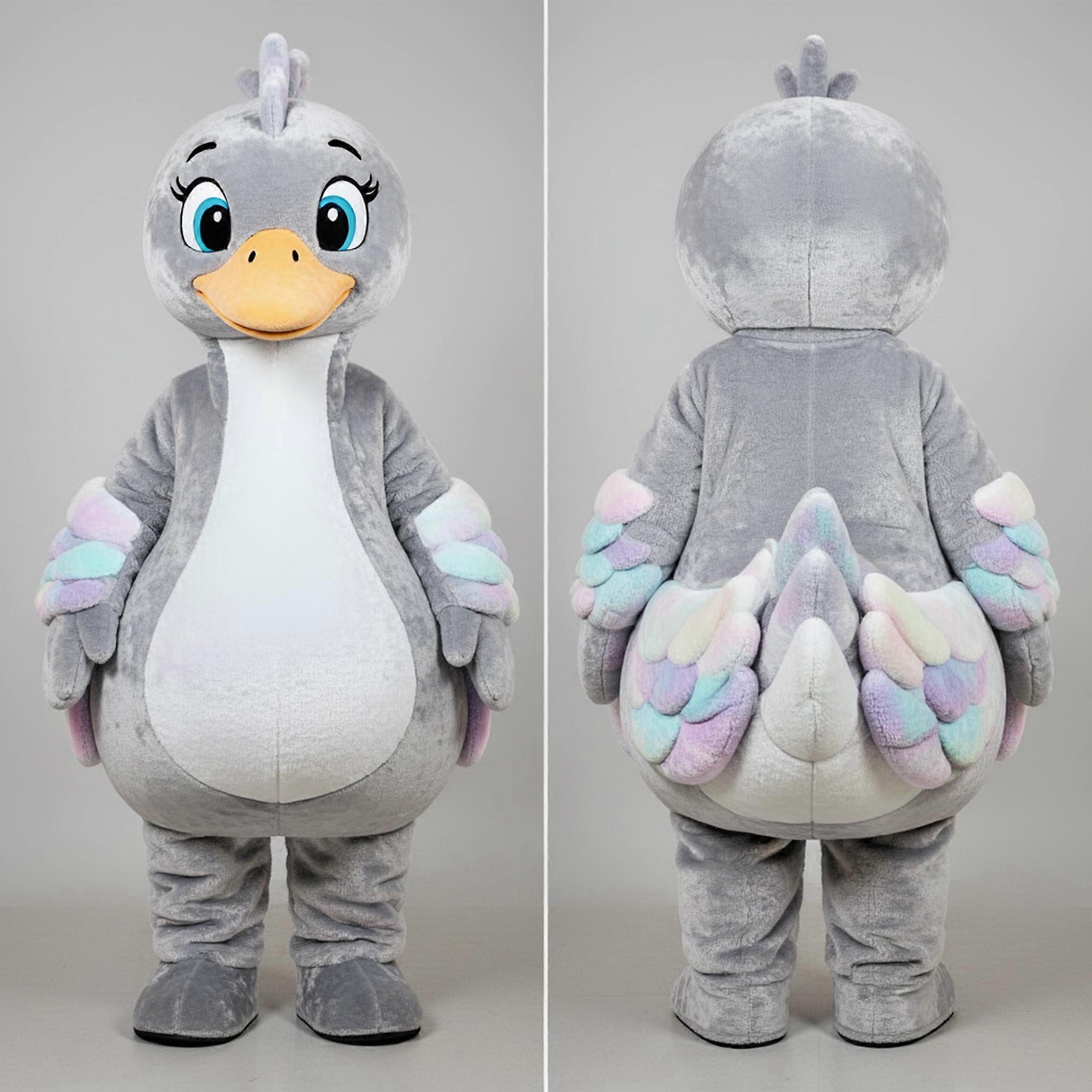 MASTICOT Silver Graceful Swans Mascot