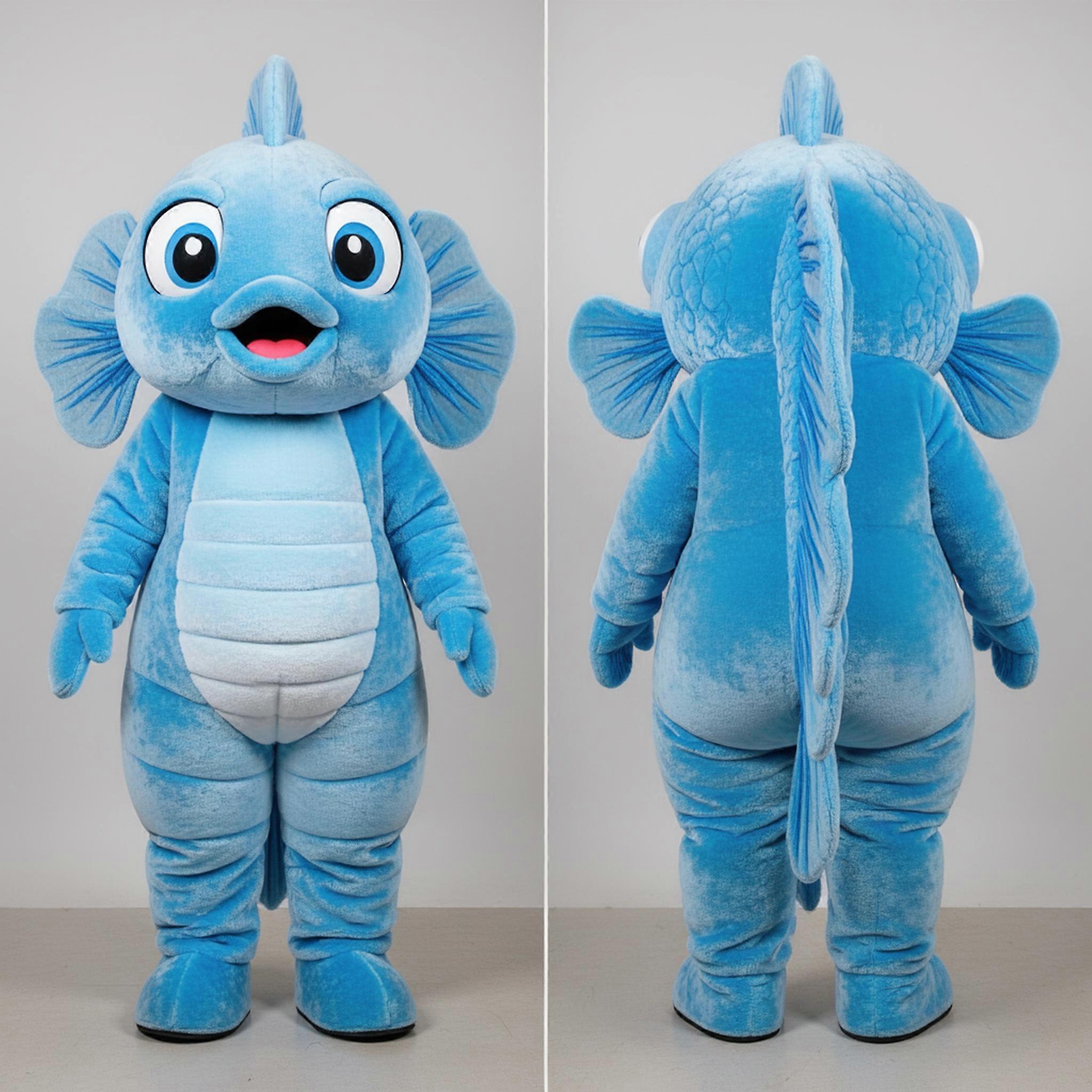 MASTICOT Sky Blue Smiling Betta Fish Mascot