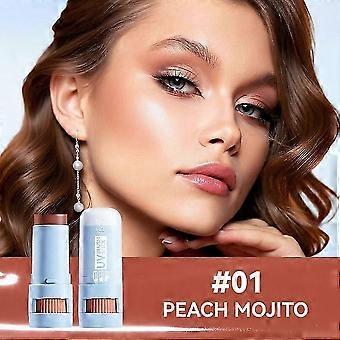 Blush em bastão com proteção solar FPS 50+, 2 em 1: protetor solar e blush, bálsamo com cor construível, acabamento luminoso e resistente à água. Ideal para levar na bolsa.