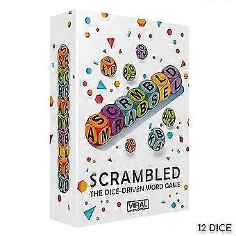 Juego de palabras con dados revueltos - Desafío de ortografía para fiestas familiares. Juego de mesa rápido para 1-5 jugadores.