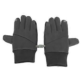 1Par Full Finger Luvas de Bicicleta Touch Screen Luvas Quentes para Homens Mulheres Equitação Treinamento Tiro Cinza L