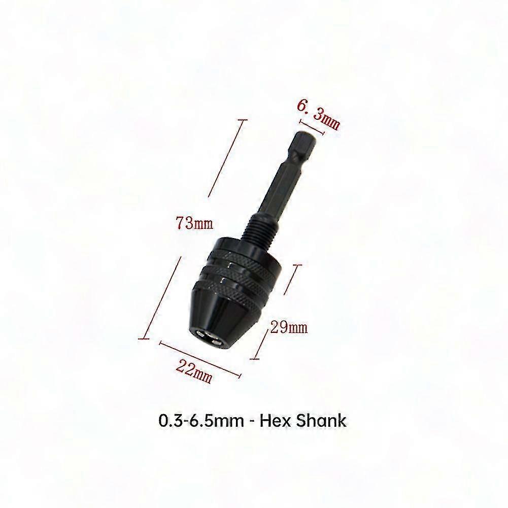 Hex Shank Keyless Drill Chuck Adapter for Impact Driver Bits