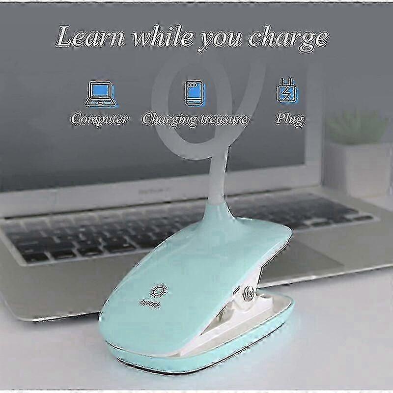 Reading Light Clip Led Table Lamp Eye Protection Dimmable - blue