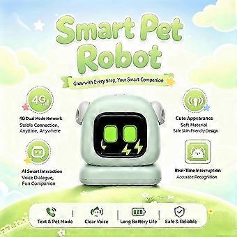 4G WiFi AI Electronic Pet Intelligent Robot Voice Dialogue Translation Kids Companion Educational Toy Green_bb