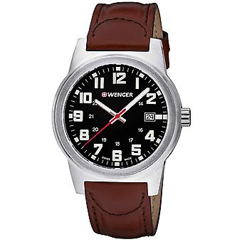 Wenger Felduhr Farbe Analog Quarz Mann mit Rindsleder Armband 01.0441.135