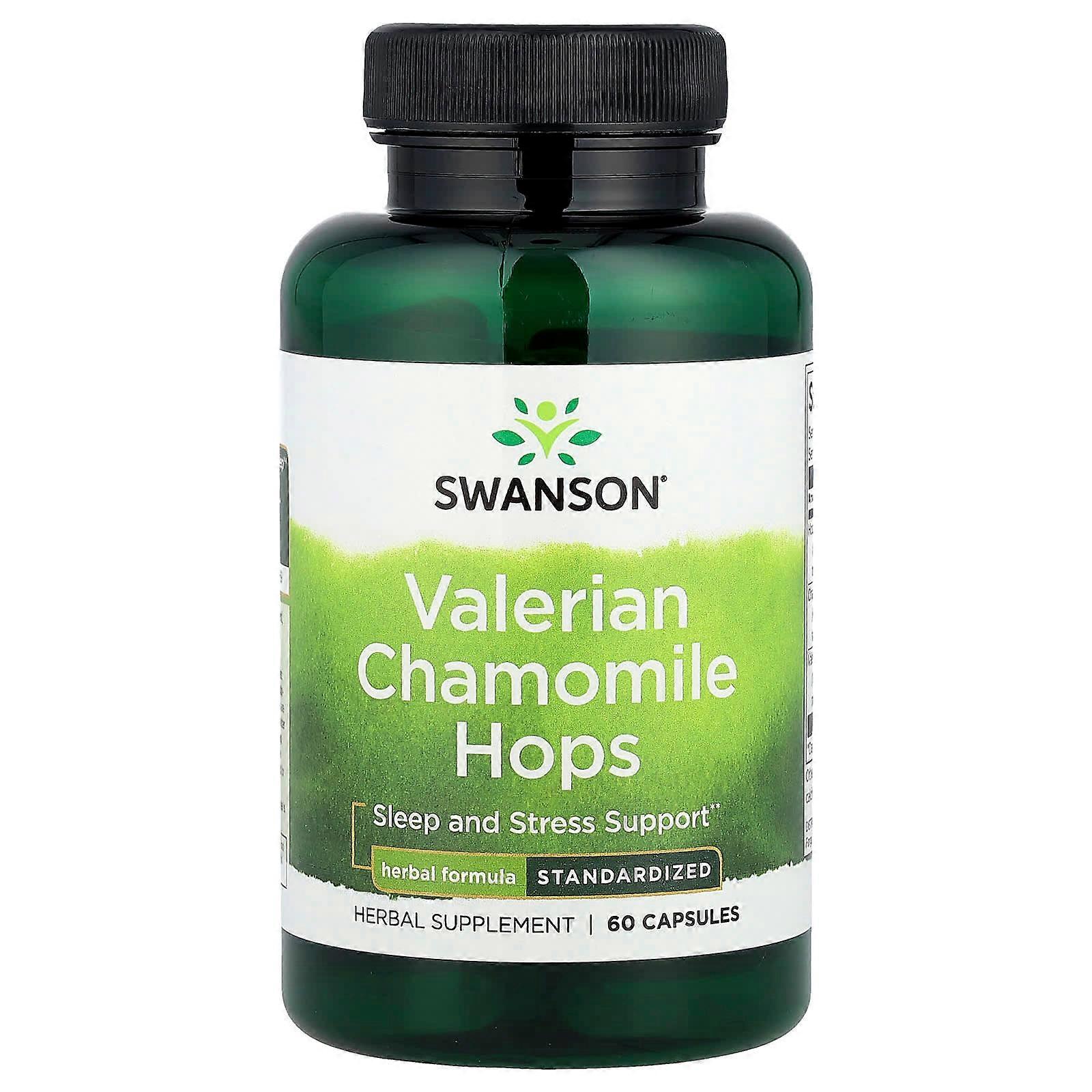 Swanson, Valerian Chamomile Hops, 60 Capsules