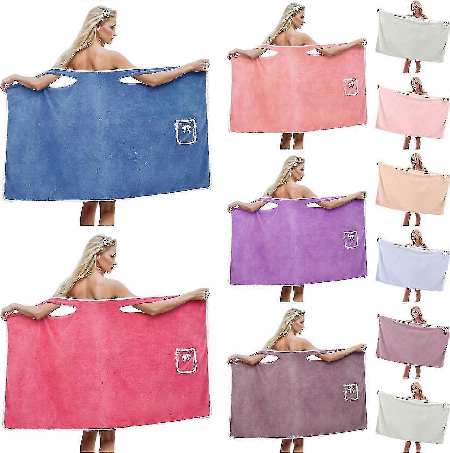Women's Bath Towel Wrap Spa Robe - Lightweight Adjustable Cover Up
